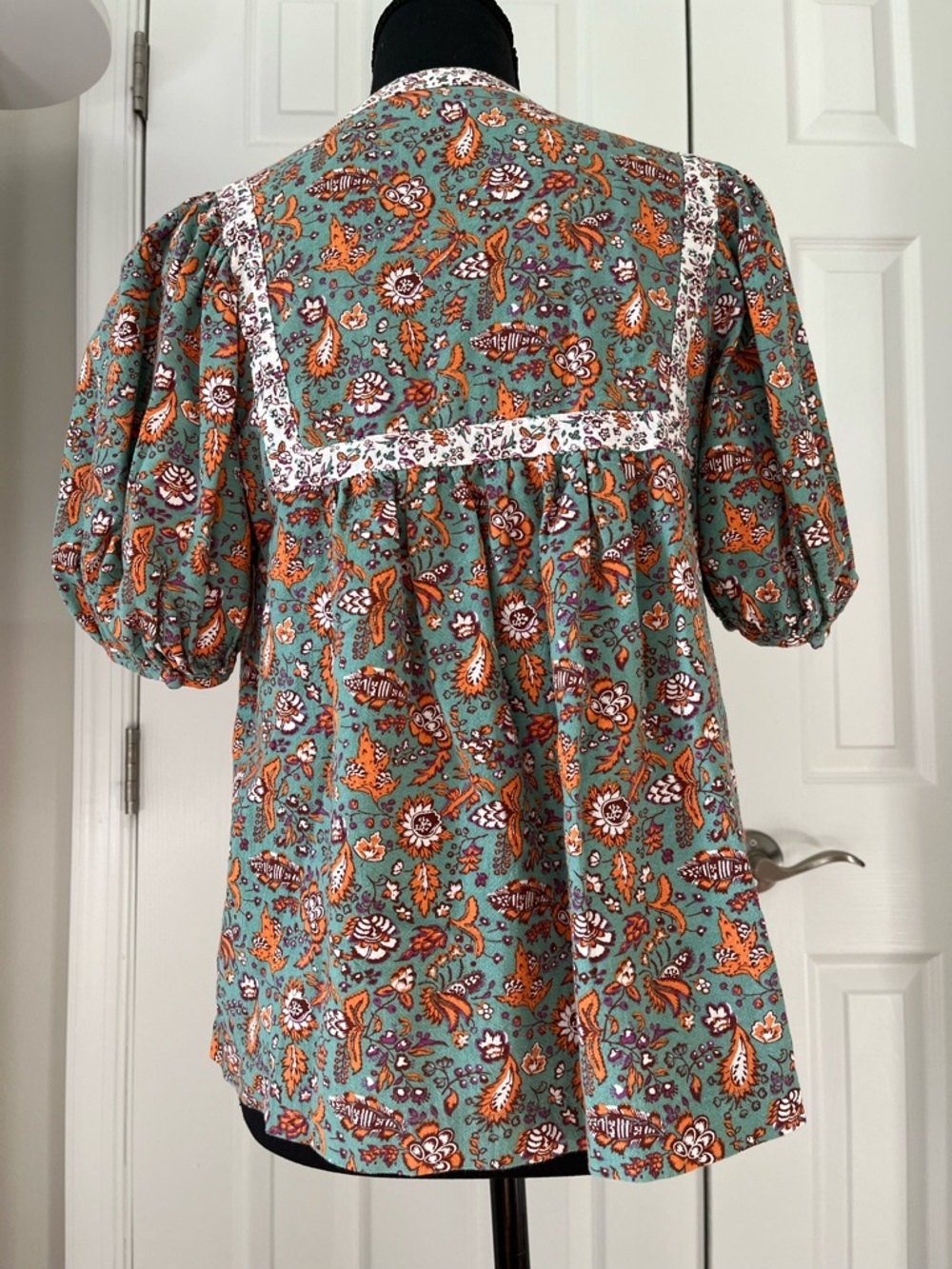 Universal Thread Cotton Linen Floral Peasant Top XS - Picture 4 of 7
